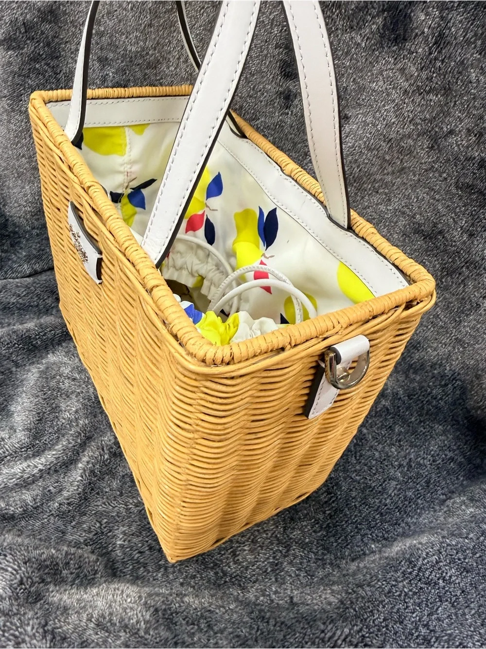 NEW Kate Spade New York  25th Anniversary Handbag Sam Wicker Drawstring GORGEOUS